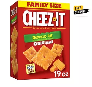 Cheez-It Reduced Fat Original Cheese Crackers, Baked Snack Crackers, 19 oz - Picture 1 of 6