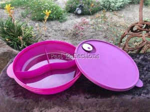 TUPPERWARE TAZÓN MICROONDAS GRANDE 2L CRISTALWAVE DIVIDIDO ROSA PÚRPURA - Imagen 1 de 3