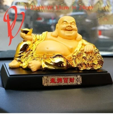 Feng Shui chino oro de la suerte feliz Buda estatua riqueza hogar/oficina decoración regalo Foto 1 de 4