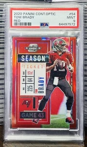 TOM BRADY 2020 PANINI CONTENDERS OPTIC SEASON TICKET RED PRIZM /125 PSA 9 MINT - Bild 1 von 2