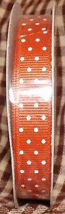 Stampin Up! Ribbon POLKA DOT GROSGRAIN DUSTY DURANGO New Retired - Picture 1 of 1