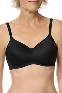 Sujetador de mastectomía Amoena Mara acolchado sin cables con bolsillos negro 40A para mujer - Imagen 1 de 2