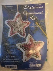 Kit ornamento natalizio vintage Sulyn STAR paillettes perline kit artigianale 214-A NUOVO NUOVO CON ETICHETTE - Foto 1 di 3