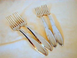 4pc Set Nobility Silver Plate Reverie Dinner Forks, 2 Dinner, 2 Grill, Excellent - Picture 1 of 8