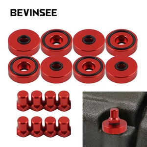 Aluminum Valve Cover Washer Seal Bolt Nuts For Honda Prelude DOHC H22 H23 - Red - Picture 1 of 12