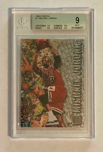 1996-97 Fleer Metal Michael Jordan BGS 9 Chicago Bulls North Carolina HOF - Bild 1 von 3