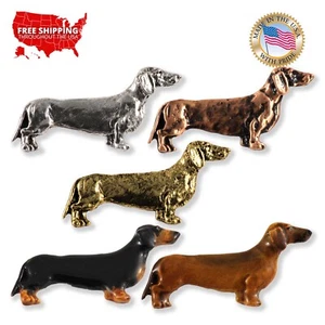 Zinn Dackel Wiener Hund Anstecknadel oder Kühlschrankmagnet, D364F, Made in USA - Bild 1 von 41
