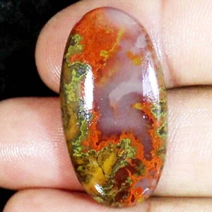 100% Natural Morocco Seam Agate OVAL Cabochon Gemstone 39.20 Ct 27X37X6mm ST-225 - Picture 1 of 11