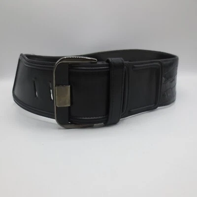 Cinturón de moda vintage Carlisle 116612 para mujer de cuero negro hecho en EE. UU. talla XS Foto 1 de 4