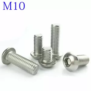 M10 10 mm M10 - 1,5 metrisch 304 Edelstahl Innensechskant KNOPFSCHRAUBEN Schraube - Bild 1 von 4