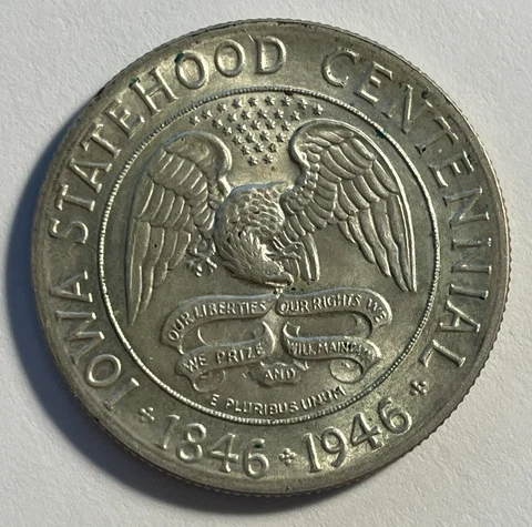 1946 Iowa Silver Commemorative Half Dollar - AU - P2-20 (UL) Cover