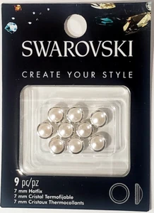 SWAROVSKI Create Your Style 9pc Hotfix 7 mm NACRE WHITE with GUNMETAL FRAME - Picture 1 of 2