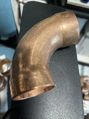 1-1/2" Copper Long 90 Degree Elbow C x C Sweat Fitting 31457 - Image 1 of 2
