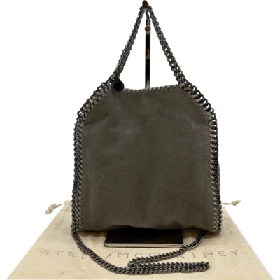 Authentic Stella McCartney Falabella Chain Tote Bag Gray Leather #36635599 - Image 1 of 4