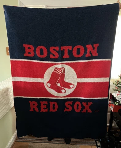 VINTAGE Biederlack Blanket Boston Red Sox 1990's - 68.5" x 52.25"m - Used Cover