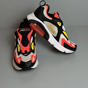 Nike Air Max 200 GS Black Chrome Yellow White Size 4,5Y - No Laces, Light Stains - Picture 1 of 8