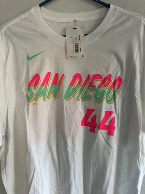 NIKE San Diego Padres White Pink T-Shirt Men’s Size 2XL City Connect MLB - Image 1 of 4