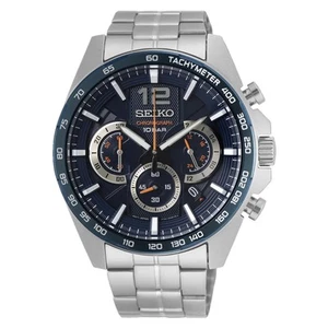 Seiko Conceptual Quartz Blue Chronograph Dial Steel Bracelet Men’s Watch - Bild 1 von 4
