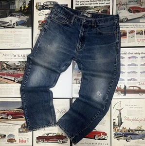 Levis 505 Jeans Mens 36x30 Blue Straight Fit Denim Classic Medium Wash Casual - Picture 1 of 14