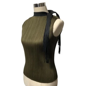 PLEATS PLEASE ISSEY MIYAKE collo alto frange top 3 usato - Foto 1 di 13