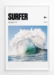 Surf Magazine Poster, Coastal Wall Art, Surfing Ocean Print, Beach Decor - Picture 1 of 4