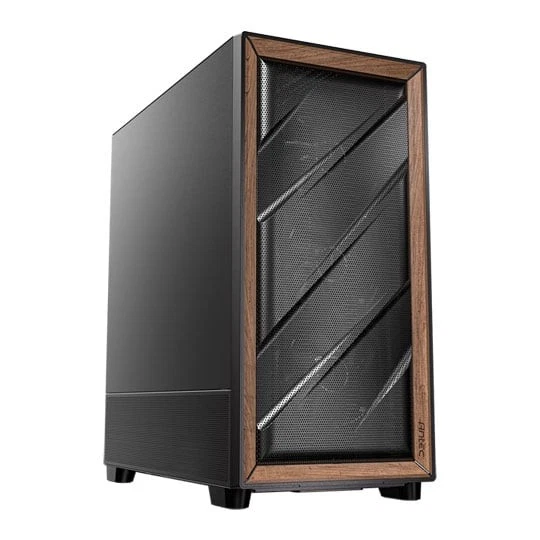 Antec Flux SE Full Tower PC Case with Solid Side Panel Black/Wood 5x Pre-Insta