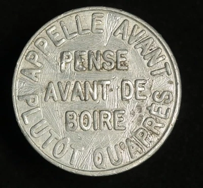 Alcoholics Anonymous Token - Quebec - Pense avant de Boire - French RARE - Image 1 of 2