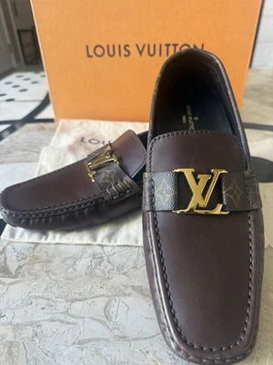 Mocassins Louis Vuitton monograma Monte Carlo em excelente estado usado marrom sapato Reino Unido 10 EUA 11 - Imagem 1 de 4