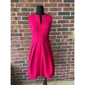 NWT Carmen Marc Valvo dress - red - pink - floral - sleeveless - size 2 - Picture 1 of 10