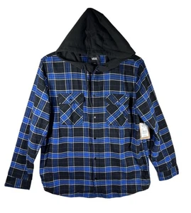 Vans Herren Flanellhemd mit Kapuze XL Button Down kariert Skater Langarm Grunge - Bild 1 von 9