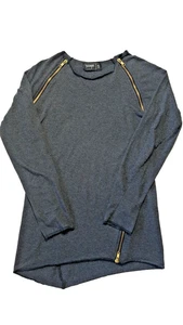 Mens Fugazee Shirt Long Sleeve Charcoal Gray Zipper Tee Size S - Picture 1 of 8