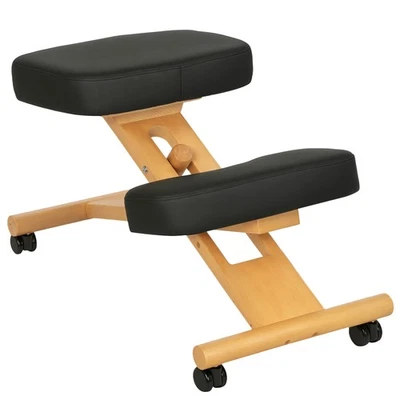 HOMCOM Sedia Posturale con Inginocchiatoio Altezza Regolabile e Rotelle Nero - Immagine 1 di 4