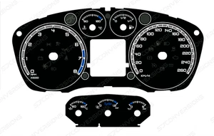 Ford Focus ST Mk2 KM/H Plain Dial Cards 8 Colours Gauges - Picture 1 of 8