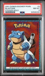PSA 8 BLASTOISE 2001 DUNKIN BOOMER POKEMON STICKER-9 TURTOK TORTANK TURTLE TPHLC - Picture 1 of 2