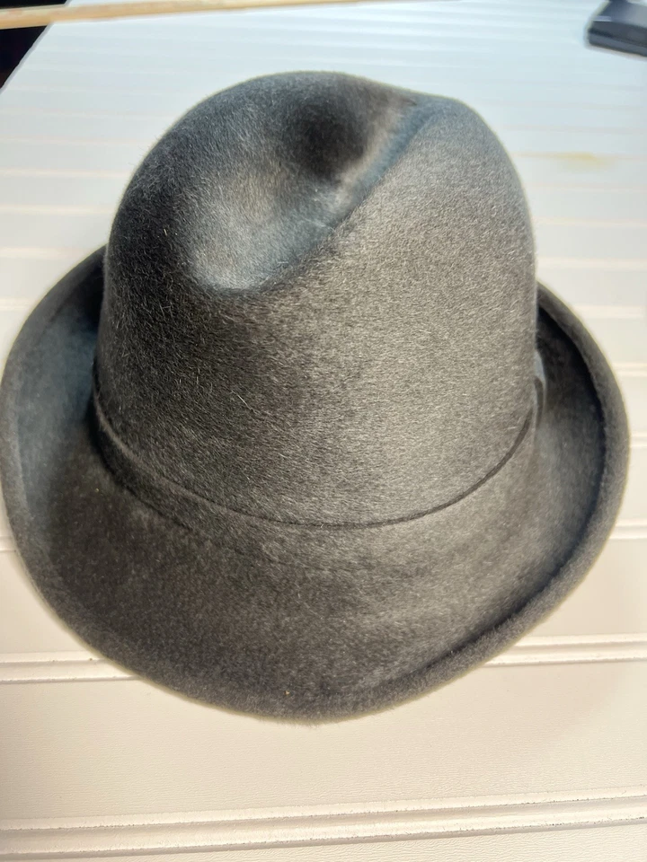 Sombrero Pierre Cardin Flechet Fedora 7 Gris Carbón Fieltro De Colección Francia  Foto 1 de 4