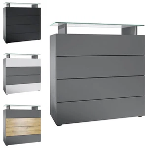 Kommode Schrank Anrichte Sideboard Pavos V2 in Anthrazit - Hochglanz & Naturtöne - Bild 1 von 19