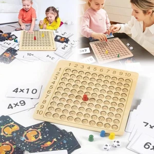 Wooden Math Multiplication Board Montessori Children Counting Toy Educational Mu - Picture 1 of 12