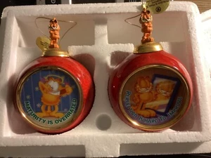 4 Bradford Edition 1999 Garfield Porzellan Christmas Holiday Ornaments 1st & 2nd - Bild 1 von 6