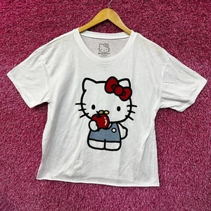 Hello Kitty Eating an Apple Kawaii Sanrio Anime Crop Top L - Picture 1 of 4