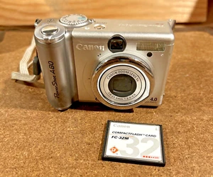 Canon PowerShot A80 Digital Camara For *Parts Only * Case and Compact Flash Card - Picture 1 of 17
