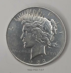1922-P Peace Dollar Superb Silver US Coin, Ungraded, Philadelphia Mint - Bild 1 von 2
