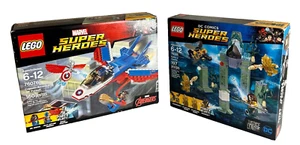 2 Marvel Super Heroes Lego 76076 Captain America Jet Pursuit/76085 Battle of Atl - Picture 1 of 2