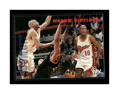 1994-95 Stadium Club Hawks Basketball Card #327 Mookie Blaylock/Stacey Augmon - Image 1 of 2