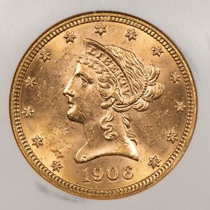 1906-D $10 Liberty Head Gold Eagle - Early US Ten Dollar Coin- NGC MS 62 - G3545