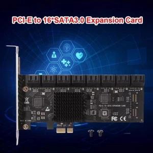 16 Port PCIE Expansion Card Controller PCIe SATA3.0 Adapter 6Gbps for Desktop PC - Picture 1 of 7