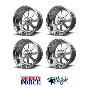 (4) 22x10 American Force Polished SS8 Burnout Wheels For Chevy GMC Ford Dodge - Picture 1 of 1