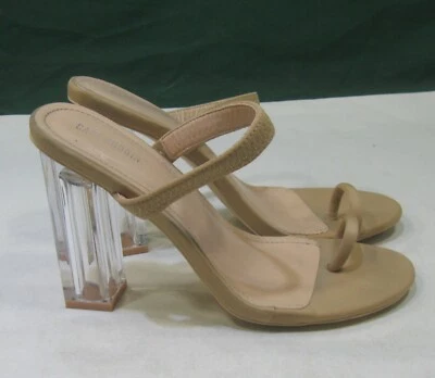 Zapatos Skintone 4.5" BLOCK Tacón Alto Puntera Correa MUJERES Talla 7 Foto 1 de 4