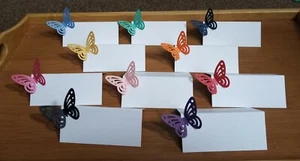 20 SHIMMER PEARL PEARLESCENT BUTTERFLY WEDDING PLACE NAME PLACECARDS CARDS - Picture 1 of 47