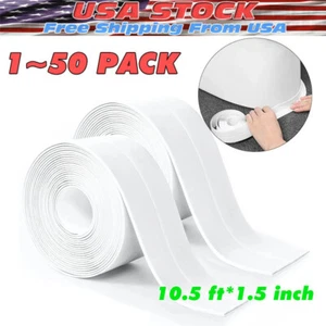 10.5FT PVC Self Adhesive Caulk Sealing Strip Tape For Kitchen Wall Sink Toilet - Picture 1 of 11