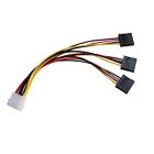 Power Splitter Adapter Cable 4Pin IDE To 3xSATA 1 to 3 Power Wire
